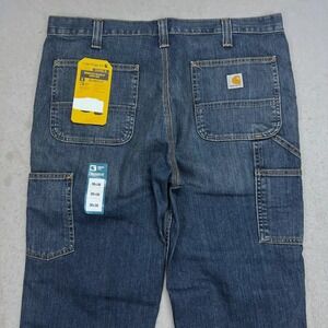 Carhartt Rugged Flex Relaxed Fit Utility Jeans Blue‎ Denim Work Pants 38x30